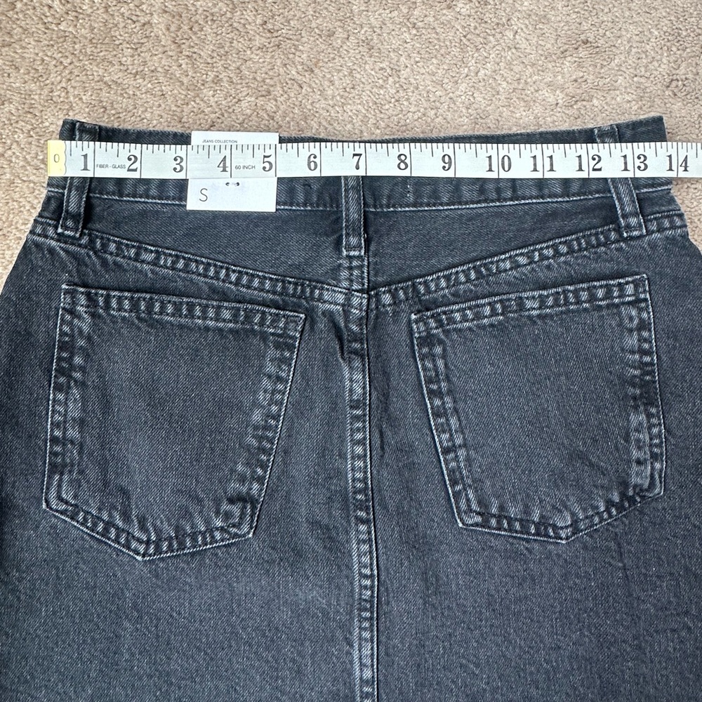 NWT Mango Black Denim Mini Skirt with Frayed Hem size small - Picture 13 of 16